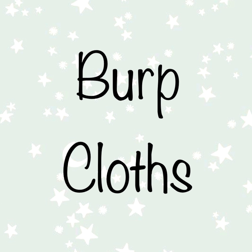 Handmade burp cloths in a helpful hourglass shape